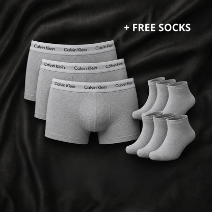 Calvin Klein Boxer Briefs 12-Pack Deal - Buy 6 and Get 12 + 12 Socks